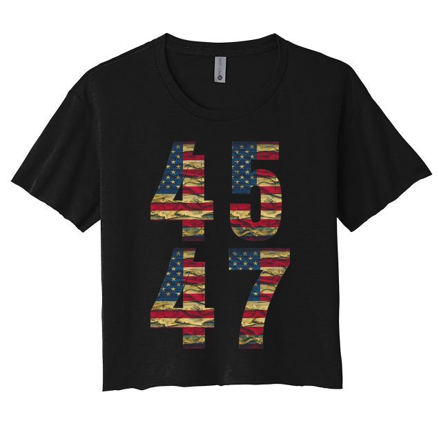 45 47 Trump Vintage Flag 2024 Election Crop Top