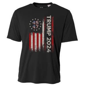 45 47 Trump 2024 American Flag Design Cooling Performance Crew T-Shirt