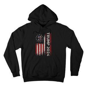 45 47 Trump 2024 American Flag Design Hoodie