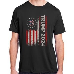 45 47 Trump 2024 American Flag Design Adult ChromaSoft Performance T-Shirt