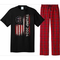 45 47 Trump 2024 American Flag Design Pajama Set