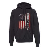 45 47 Trump 2024 American Flag Design Premium Hoodie