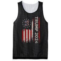 45 47 Trump 2024 American Flag Design Mesh Reversible Basketball Jersey Tank