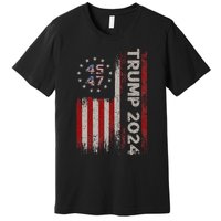 45 47 Trump 2024 American Flag Design Premium T-Shirt