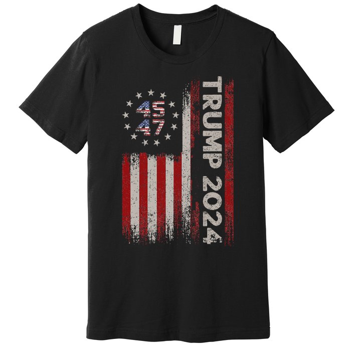 45 47 Trump 2024 American Flag Design Premium T-Shirt