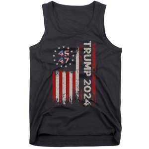 45 47 Trump 2024 American Flag Design Tank Top