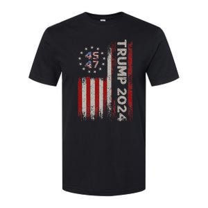 45 47 Trump 2024 American Flag Design Softstyle CVC T-Shirt