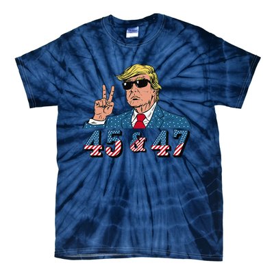 45 47 Trump Vote Elect Won Tie-Dye T-Shirt