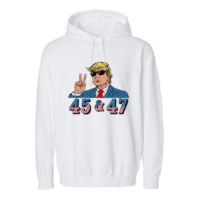 45 47 Trump Vote Elect Won Garment-Dyed Fleece Hoodie