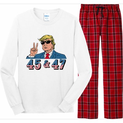 45 47 Trump Vote Elect Won Long Sleeve Pajama Set