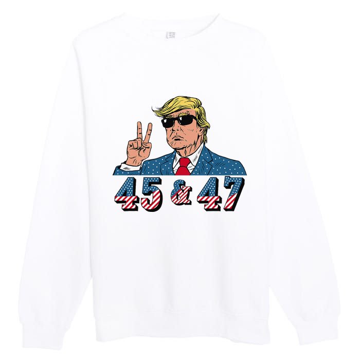 45 47 Trump Vote Elect Won Premium Crewneck Sweatshirt