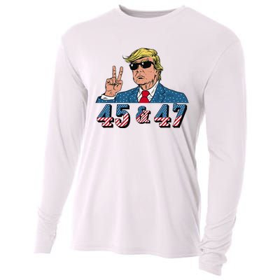 45 47 Trump Vote Elect Won Cooling Performance Long Sleeve Crew