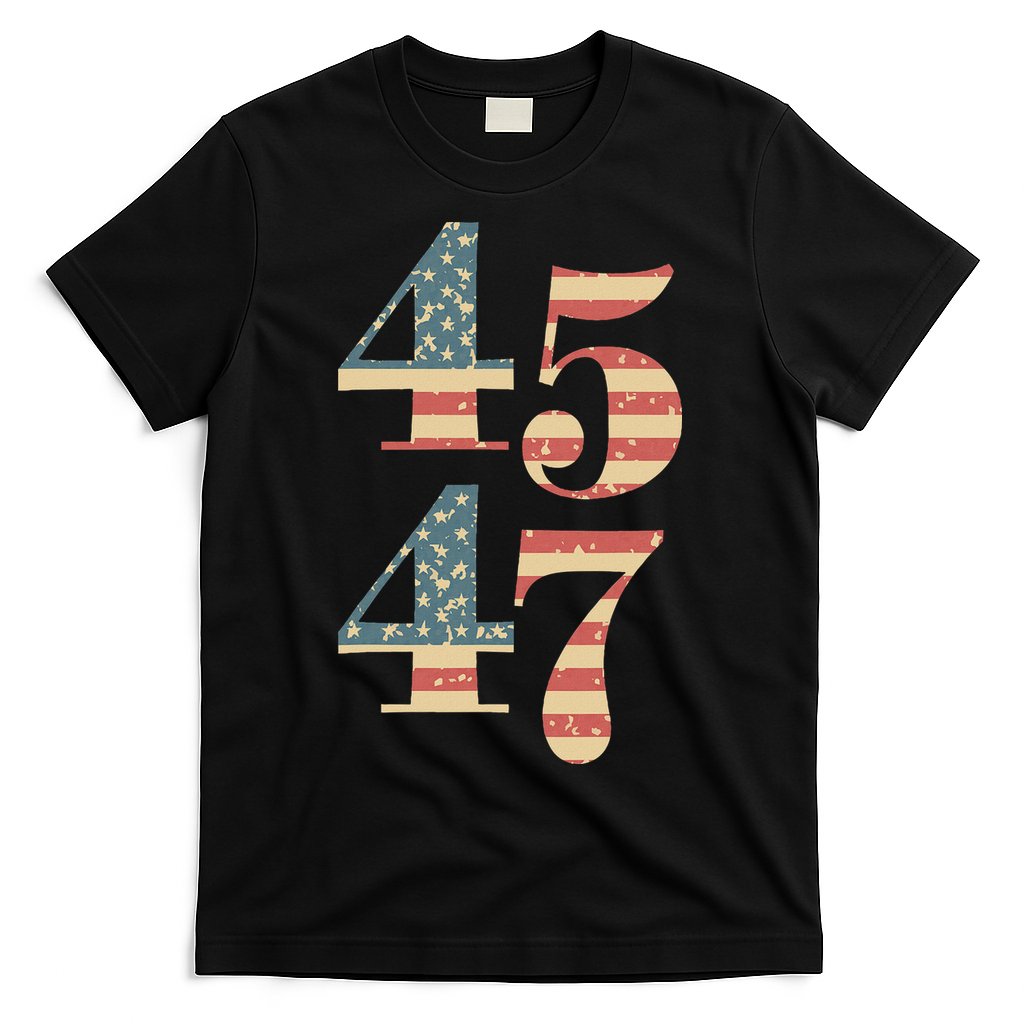 45 47 Trump 2024 Vintage Flag Design T-Shirt
