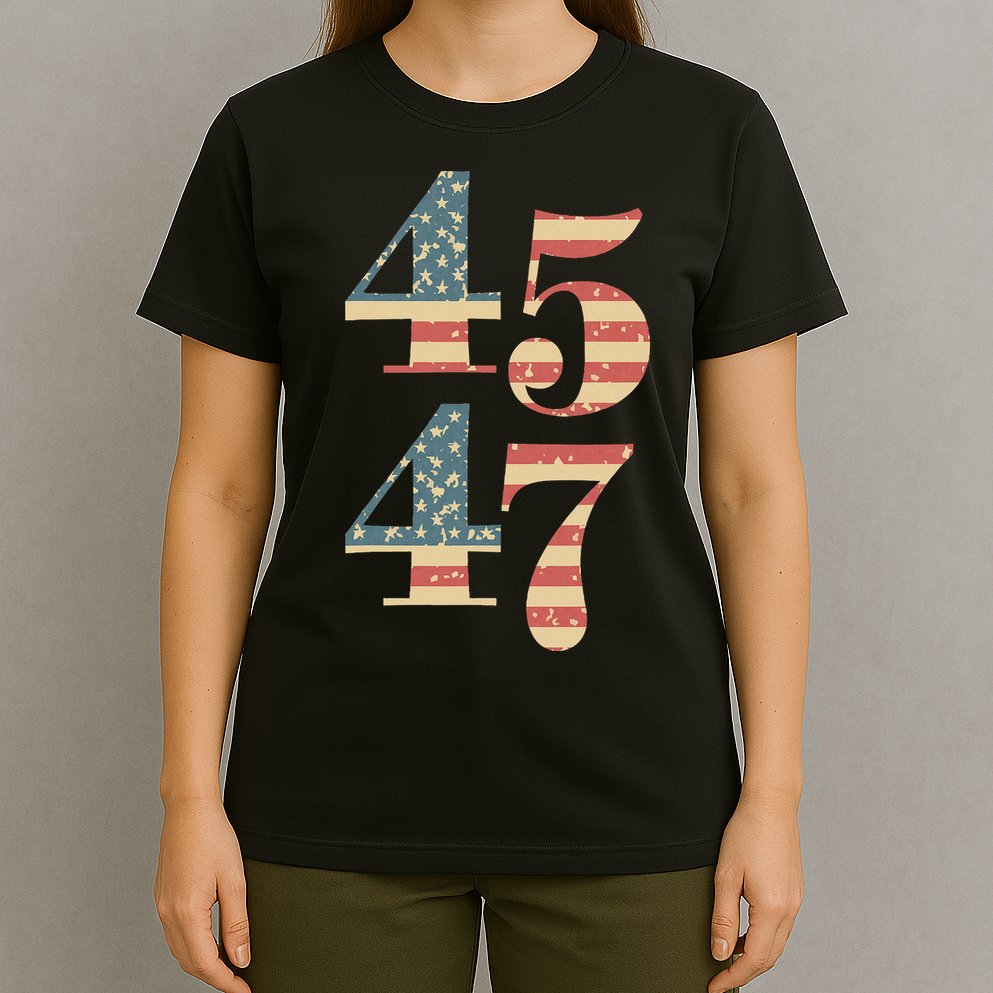 45 47 Trump 2024 Vintage Flag Design T-Shirt
