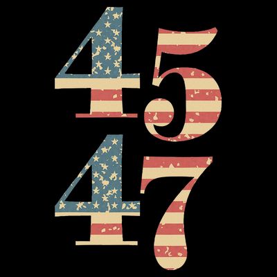 45 47 Trump 2024 Vintage Flag Design T-Shirt