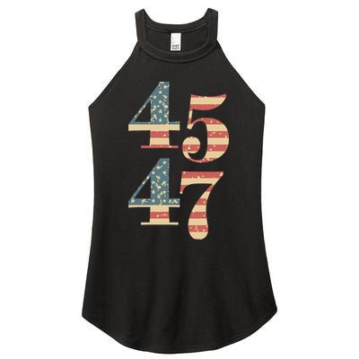 45 47 Trump 2024 Vintage Flag Design Women's Perfect Tri Rocker Tank