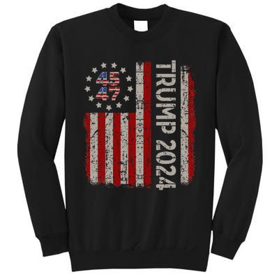 45 47 Trump 2024 American Flag Sweatshirt