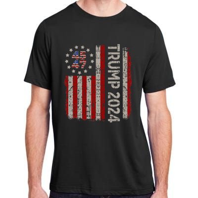 45 47 Trump 2024 American Flag Adult ChromaSoft Performance T-Shirt