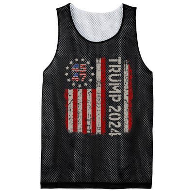 45 47 Trump 2024 American Flag Mesh Reversible Basketball Jersey Tank