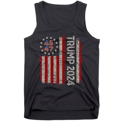 45 47 Trump 2024 American Flag Tank Top