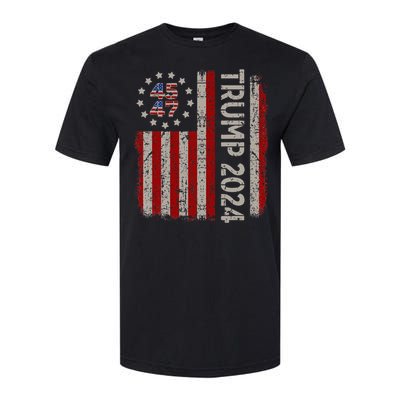 45 47 Trump 2024 American Flag Softstyle CVC T-Shirt