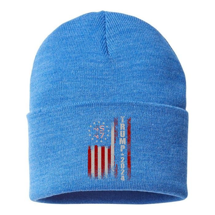 45 47 Trump 2024 American Flag Sustainable Knit Beanie