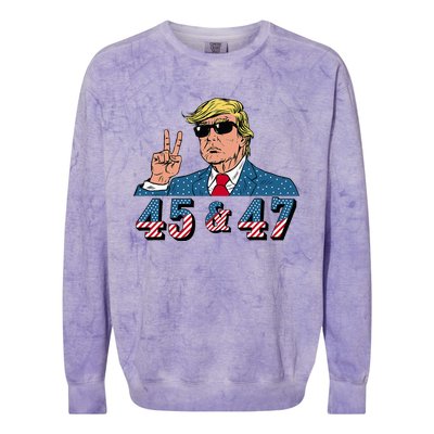 45 47 Trump Vote Elect Won Colorblast Crewneck Sweatshirt