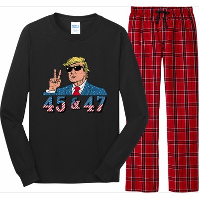 45 47 Trump Vote Elect Won Long Sleeve Pajama Set