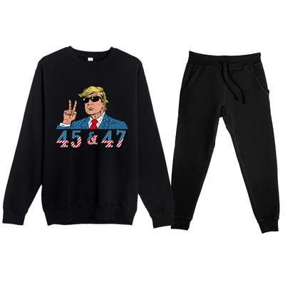 45 47 Trump Vote Elect Won Premium Crewneck Sweatsuit Set