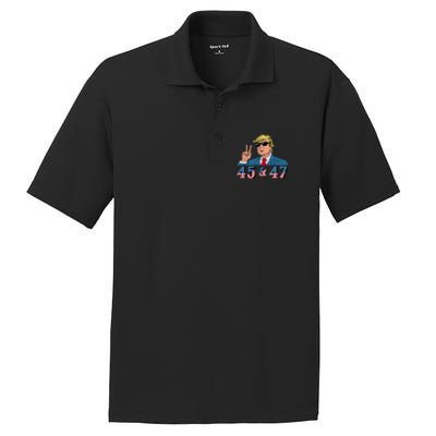 45 47 Trump Vote Elect Won PosiCharge RacerMesh Polo