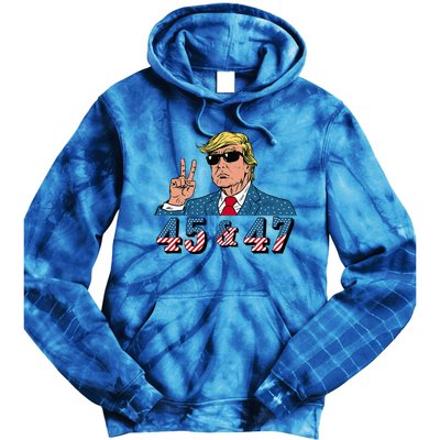 45 47 Trump Vote Elect Won Tie Dye Hoodie