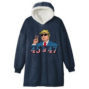 45 47 Trump Vote Elect Won Hooded Wearable Blanket