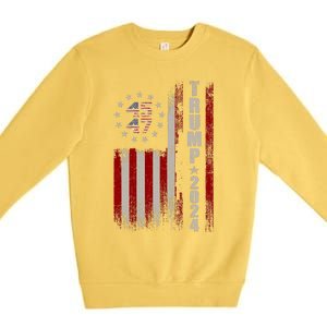 45 47 Trump 2024 American Flag Premium Crewneck Sweatshirt