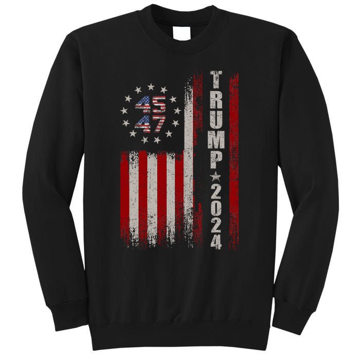 45 47 Trump 2024 American Flag Sweatshirt