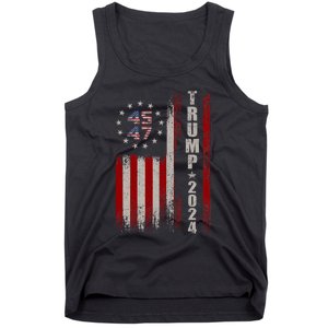 45 47 Trump 2024 American Flag Tank Top