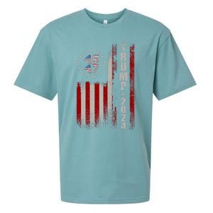 45 47 Trump 2024 American Flag Sueded Cloud Jersey T-Shirt