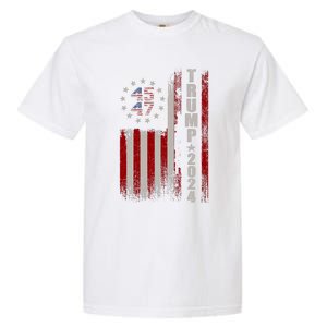 45 47 Trump 2024 American Flag Garment-Dyed Heavyweight T-Shirt