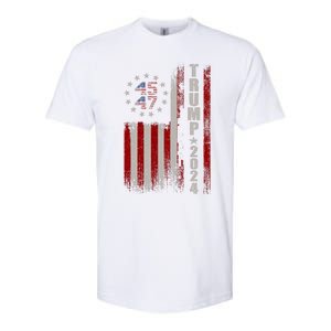 45 47 Trump 2024 American Flag Softstyle CVC T-Shirt