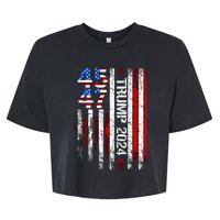 45 47 Trump 2024 American Flag Bella+Canvas Jersey Crop Tee