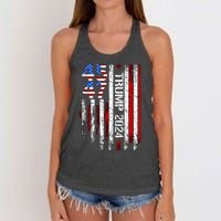 45 47 Trump 2024 American Flag Women's Knotted Racerback Tank