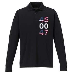 45 47 Trump Performance Long Sleeve Polo