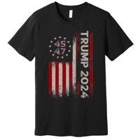 45 47 Trump 2024 American Flag Vintage Pro Trump Premium T-Shirt