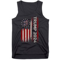 45 47 Trump 2024 American Flag Vintage Pro Trump Tank Top