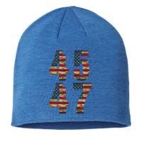 45 47 Trump Vintage American Flag Trump 2024 Cute Gift Sustainable Beanie