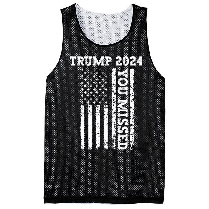 45 47 Trump 2024 American Flag Trump 2024 You Missed Mesh Reversible Basketball Jersey Tank