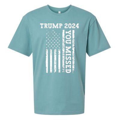 45 47 Trump 2024 American Flag Trump 2024 You Missed Sueded Cloud Jersey T-Shirt