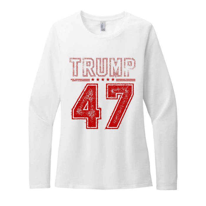 45 47 Trump Vintage American Flag Trump 2024 Womens CVC Long Sleeve Shirt