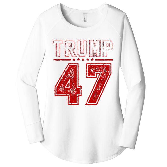 45 47 Trump Vintage American Flag Trump 2024 Women's Perfect Tri Tunic Long Sleeve Shirt