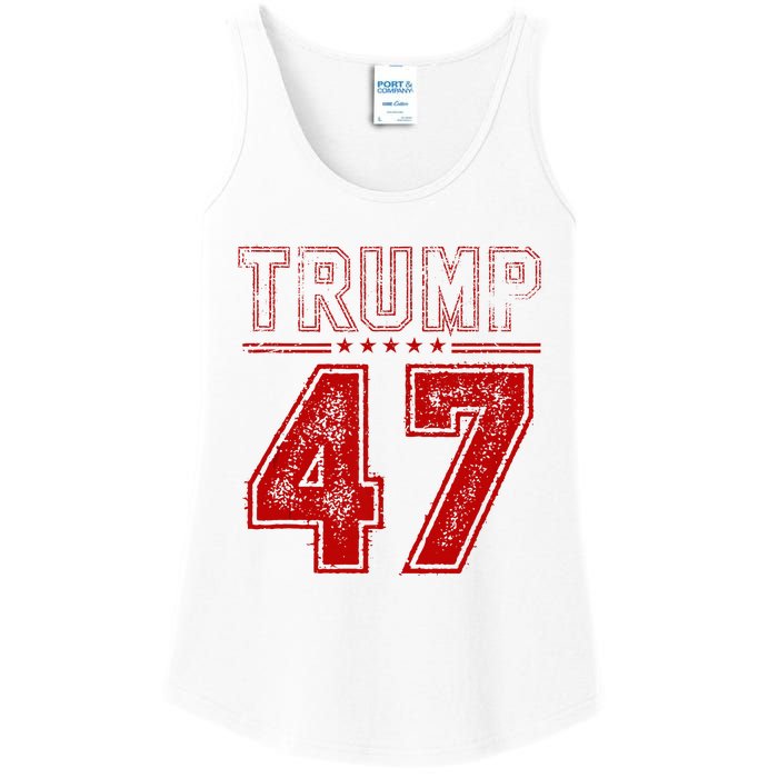 45 47 Trump Vintage American Flag Trump 2024 Ladies Essential Tank