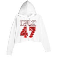 45 47 Trump Vintage American Flag Trump 2024 Crop Fleece Hoodie